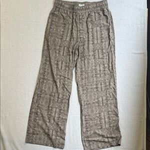 Orvis Printed Wide Leg Pants Medium Elastic Waist Boho